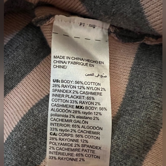 Pink & gray striped, hooded, zip-up sweater, Zynergy by Chico’s sz 2 (L/XL). - Picture 6 of 6